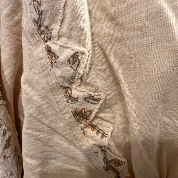 Free People cropped tan top with patchwork design - Picture 6 of 14